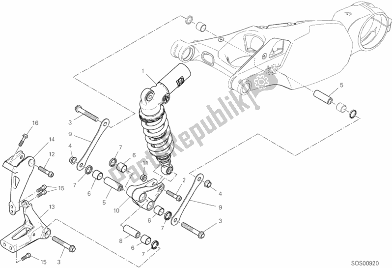 Todas las partes para Amortiguador Trasero de Ducati Superbike Panigale V4 1100 2018